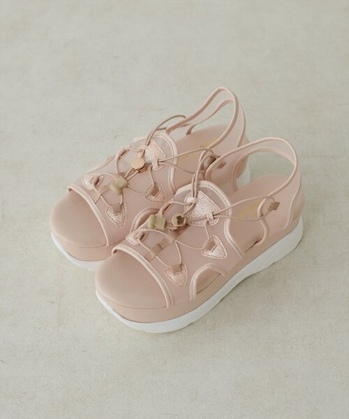 natural couture（ナチュラルクチュール）の「チュールスポサン（サンダル・レディース・オフホワイト/ピンクベージュ/ブラック・MEDIUM/LARGE）」の3枚目の写真