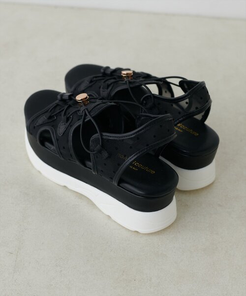 natural couture（ナチュラルクチュール）の「チュールスポサン（サンダル・レディース・オフホワイト/ピンクベージュ/ブラック・MEDIUM/LARGE）」の13枚目の写真