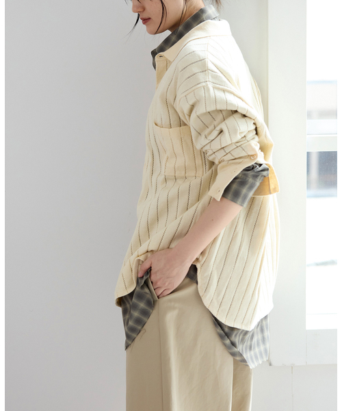 IENA（イエナ）の「WANDERUNG/ワンデルング cotton cashmere knit SH ニット WRKNN-005-01（ニット/セーター・レディース・アイボリー・FREE）」の5枚目の写真