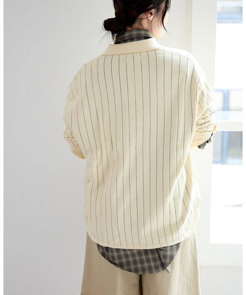 IENA（イエナ）の「WANDERUNG/ワンデルング cotton cashmere knit SH ニット WRKNN-005-01（ニット/セーター・レディース・アイボリー・FREE）」の6枚目の写真