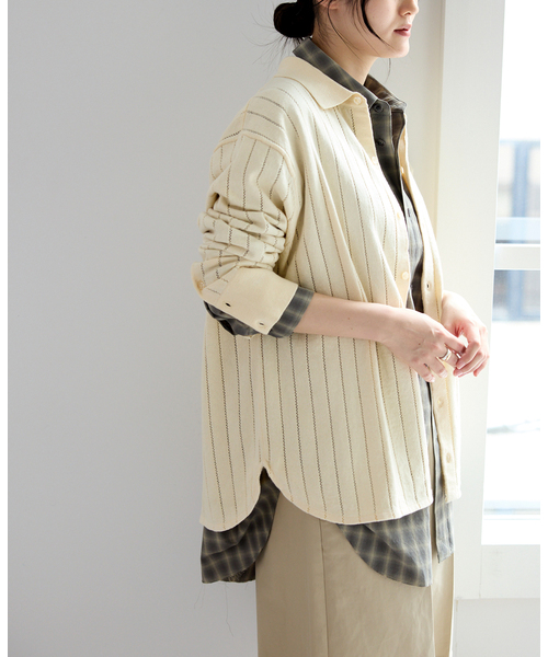IENA（イエナ）の「WANDERUNG/ワンデルング cotton cashmere knit SH ニット WRKNN-005-01（ニット/セーター・レディース・アイボリー・FREE）」の7枚目の写真