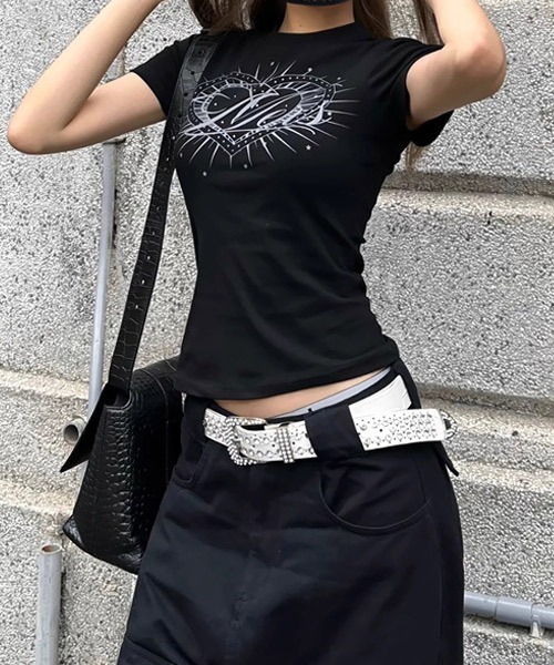 Ressaca(レサーカ)の「ハートプリントTシャツ(Tシャツ/カットソー・レディース・ブラック/グレー・M)」の4枚目の写真