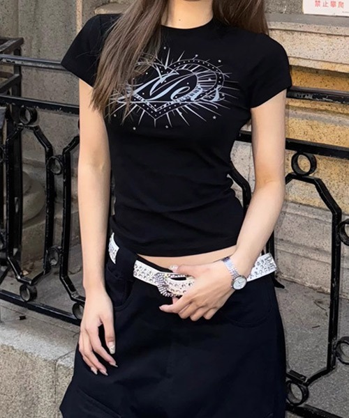 Ressaca(レサーカ)の「ハートプリントTシャツ(Tシャツ/カットソー・レディース・ブラック/グレー・M)」の3枚目の写真