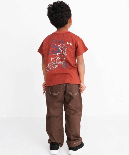 WASK（ワスク）の「アーカイブ日本地図スラブTシャツ（Tシャツ/カットソー・キッズ・レッド/グリーン・150cm/140cm/130cm/160cm）」の4枚目の写真