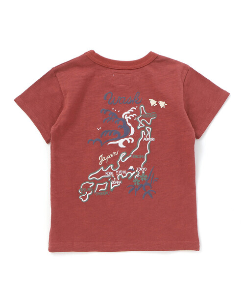 WASK（ワスク）の「アーカイブ日本地図スラブTシャツ（Tシャツ/カットソー・キッズ・レッド/グリーン・150cm/140cm/130cm/160cm）」の8枚目の写真