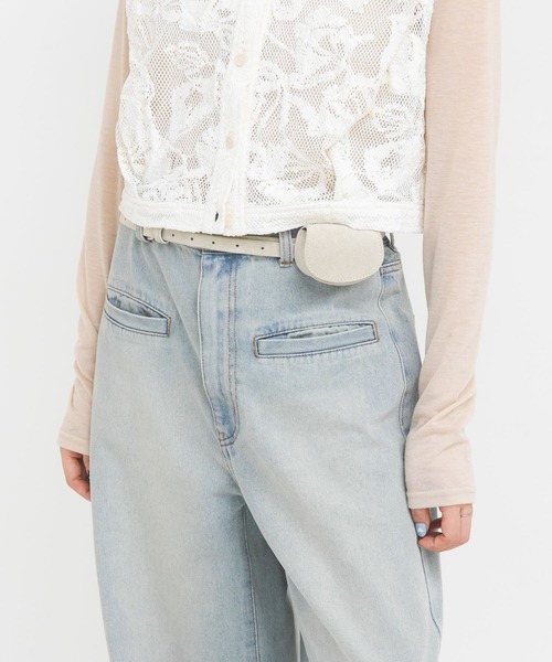 KBF（ケイビーエフ）の「ミニポーチベルト（ベルト・レディース・ライトグレー/ブラウン・ONE）」の6枚目の写真