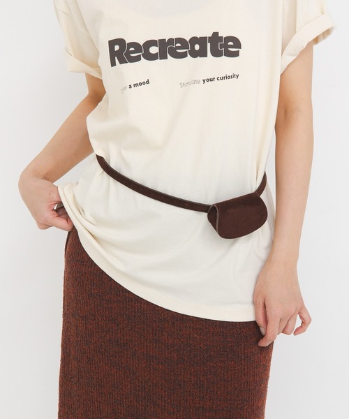 KBF（ケイビーエフ）の「ミニポーチベルト（ベルト・レディース・ライトグレー/ブラウン・ONE）」の12枚目の写真