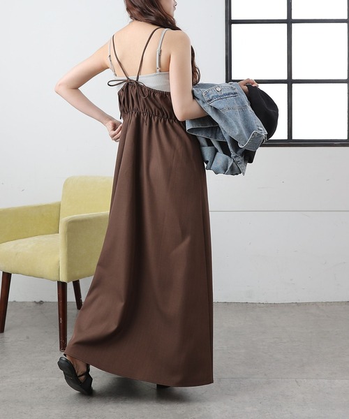 COLONY 2139(コロニートゥーワンスリーナイン)の「異素材ドッキングキャミワンピース(ワンピース・レディース・ブラウン/ブラック・FREE)」の17枚目の写真