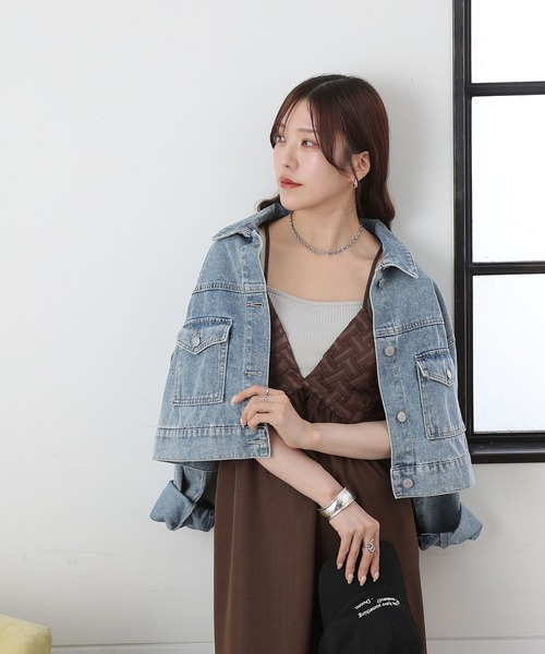 COLONY 2139(コロニートゥーワンスリーナイン)の「異素材ドッキングキャミワンピース(ワンピース・レディース・ブラウン/ブラック・FREE)」の15枚目の写真