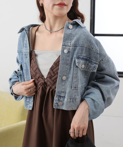 COLONY 2139(コロニートゥーワンスリーナイン)の「異素材ドッキングキャミワンピース(ワンピース・レディース・ブラウン/ブラック・FREE)」の14枚目の写真