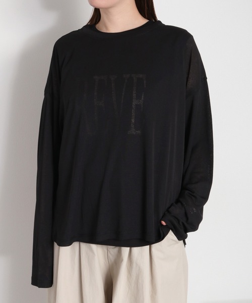 cepo（セポ）の「梨地織り シアーロングスリーブTee（Tシャツ/カットソー・レディース・ブラック/オフホワイト/グレー/ミント・M）」の21枚目の写真
