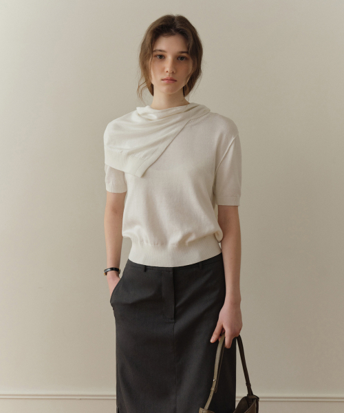 NKNIT アイボリー ニットセーター セール】Bay Layered Half Knit Set 