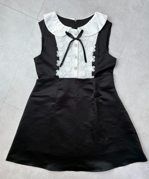 lulufa（ルルファ）の「配色フロントデザインミニワンピース（ワンピース・レディース・ブラック・LARGE/MEDIUM）」の11枚目の写真