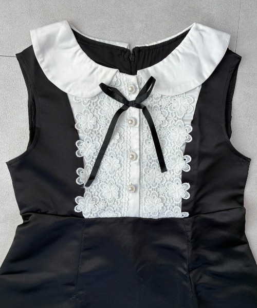 lulufa（ルルファ）の「配色フロントデザインミニワンピース（ワンピース・レディース・ブラック・LARGE/MEDIUM）」の10枚目の写真