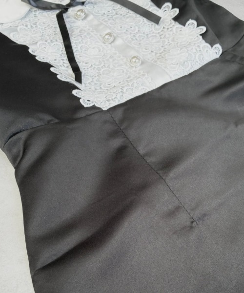 lulufa（ルルファ）の「配色フロントデザインミニワンピース（ワンピース・レディース・ブラック・LARGE/MEDIUM）」の7枚目の写真