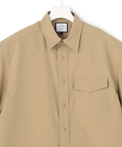 J.PRESS YORK STREET(ジェイプレスヨークストリート)の「【UNISEX】リップストップ半袖シャツ(シャツ/ブラウス・メンズ・ベージュ系/カーキ系/グレー系・SMALL/MEDIUM/LARGE)」の9枚目の写真