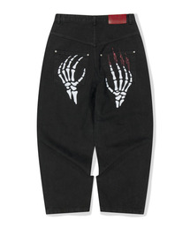 WKNDRS（ウィーキャンドース）の「[KOIN SEOUL] SKELETON WIDE LOW DENIM PANTS (BLACK)（デニムパンツ）」