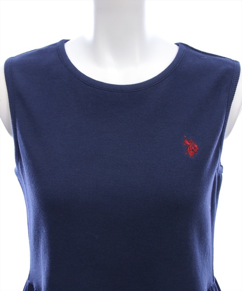 U.S. POLO ASSN.（ユーエスポロアッスン）の「【U.S. POLO ASSN.】clear 別注 布帛切替ノースリーブロングワンピース（ワンピース・レディース・ブラック/ネイビー・F）」の15枚目の写真