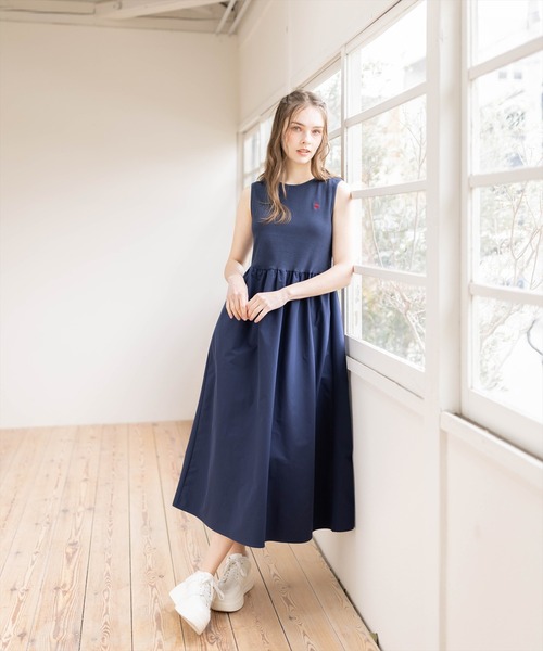U.S. POLO ASSN.（ユーエスポロアッスン）の「【U.S. POLO ASSN.】clear 別注 布帛切替ノースリーブロングワンピース（ワンピース・レディース・ブラック/ネイビー・F）」の4枚目の写真