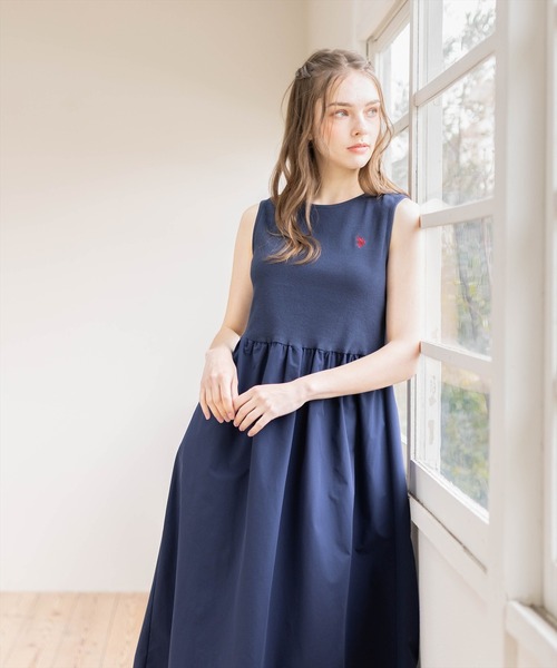 U.S. POLO ASSN.（ユーエスポロアッスン）の「【U.S. POLO ASSN.】clear 別注 布帛切替ノースリーブロングワンピース（ワンピース・レディース・ブラック/ネイビー・F）」の5枚目の写真