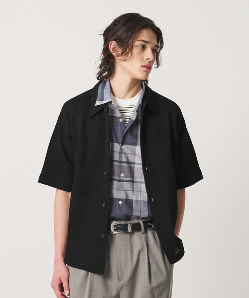 BEAUTY&YOUTH UNITED ARROWS（ビューティーアンドユースユナイテッドアローズ）の「パナマ ニット シャツ ウォッシャブル（カーディガン/ボレロ・メンズ・ベージュ/ブラック・L/M/XL/S）」の21枚目の写真