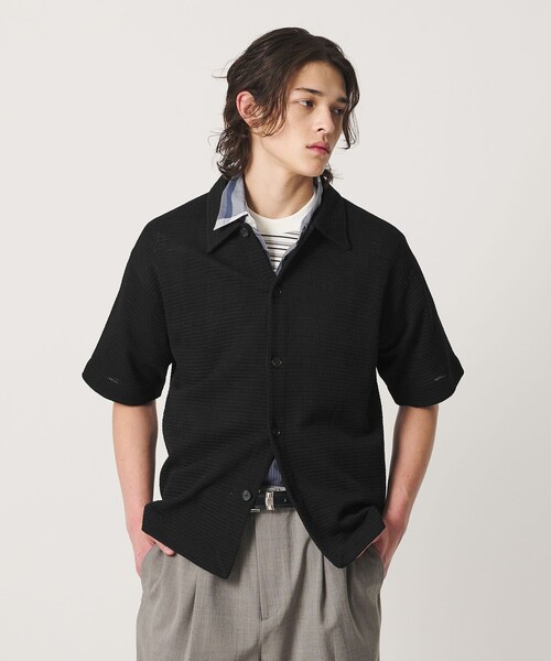 BEAUTY&YOUTH UNITED ARROWS（ビューティーアンドユースユナイテッドアローズ）の「パナマ ニット シャツ ウォッシャブル（カーディガン/ボレロ・メンズ・ベージュ/ブラック・L/M/XL/S）」の20枚目の写真