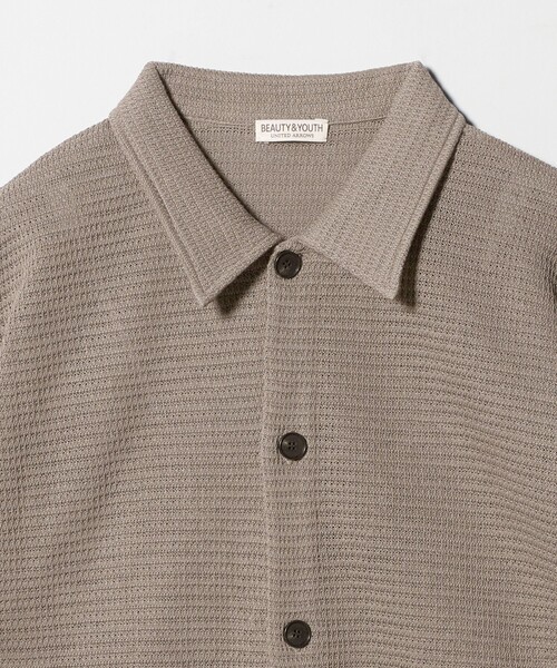 BEAUTY&YOUTH UNITED ARROWS（ビューティーアンドユースユナイテッドアローズ）の「パナマ ニット シャツ ウォッシャブル（カーディガン/ボレロ・メンズ・ベージュ/ブラック・L/M/XL/S）」の14枚目の写真