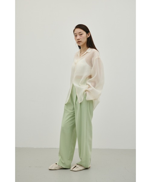 STYLEMIXER（スタイルミキサー）の「シアーオーバーシャツ（シャツ/ブラウス・レディース・イエロー/ブラウン/アイボリー/サックスブルー・FREE）」の6枚目の写真