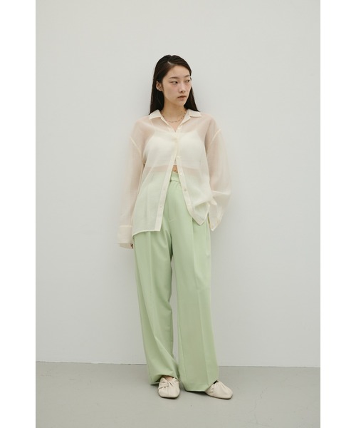 STYLEMIXER（スタイルミキサー）の「シアーオーバーシャツ（シャツ/ブラウス・レディース・イエロー/ブラウン/アイボリー/サックスブルー・FREE）」の7枚目の写真