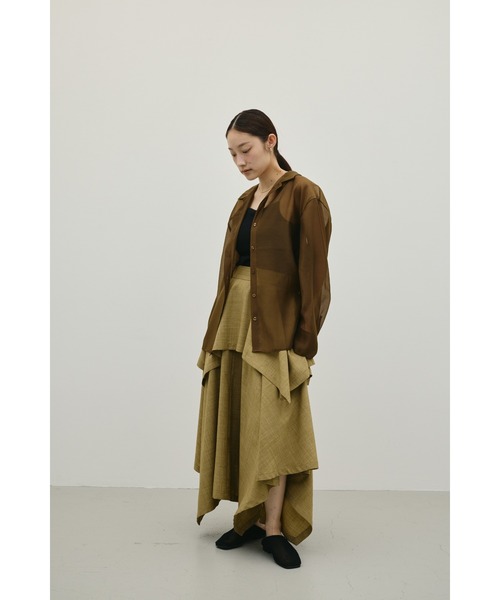 STYLEMIXER（スタイルミキサー）の「シアーオーバーシャツ（シャツ/ブラウス・レディース・イエロー/ブラウン/アイボリー/サックスブルー・FREE）」の17枚目の写真