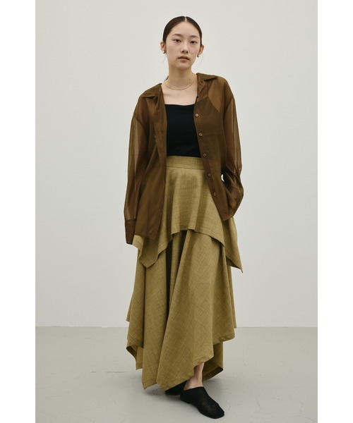 STYLEMIXER（スタイルミキサー）の「シアーオーバーシャツ（シャツ/ブラウス・レディース・イエロー/ブラウン/アイボリー/サックスブルー・FREE）」の18枚目の写真