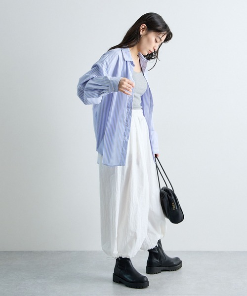 Futier land（フューティアランド）の「ドロスト付きカーゴパンツ（カーゴパンツ・レディース・ブルー/ネイビー/ホワイト・LARGE/MEDIUM）」の11枚目の写真