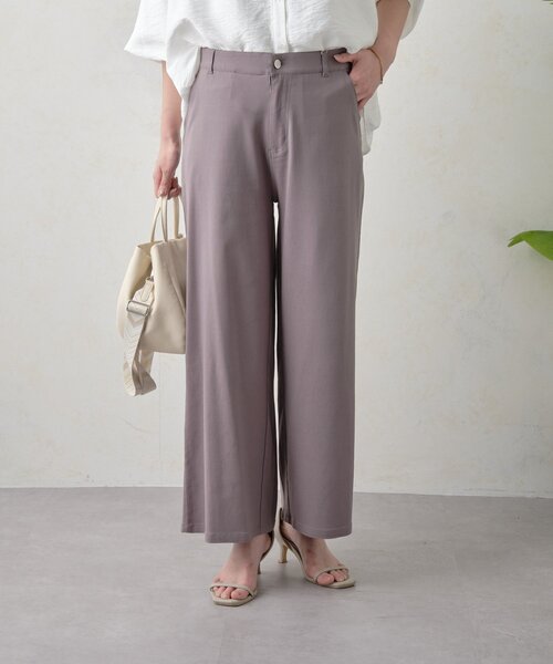 Jena espace merveilleux(ジェナ エスパスメルヴェイユ)の「ストレッチワイドストレートパンツ(その他パンツ・レディース・グレー/オフホワイト/ブラック・FREE)」の3枚目の写真