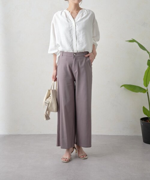 Jena espace merveilleux(ジェナ エスパスメルヴェイユ)の「ストレッチワイドストレートパンツ(その他パンツ・レディース・グレー/オフホワイト/ブラック・FREE)」の21枚目の写真