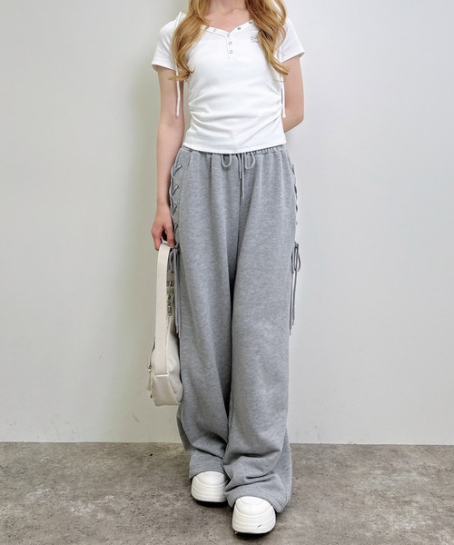 INGNI(イング)の「ヘンリーネックフードリブトップス(Tシャツ/カットソー・レディース・ブラック系7/ブラック/オフホワイト/グレー・M)」の10枚目の写真