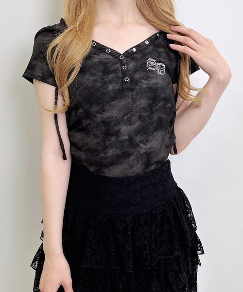INGNI(イング)の「ヘンリーネックフードリブトップス(Tシャツ/カットソー・レディース・ブラック系7/ブラック/オフホワイト/グレー・M)」の19枚目の写真