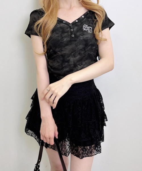 INGNI(イング)の「ヘンリーネックフードリブトップス(Tシャツ/カットソー・レディース・ブラック系7/ブラック/オフホワイト/グレー・M)」の20枚目の写真