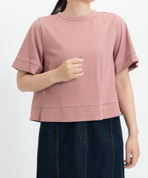 STRAWBERRY-FIELDS(ストロベリーフィールズ)の「ソフト天竺_バックシャンTシャツ(Tシャツ/カットソー・レディース・ブラック/イエロー/ホワイト/ブルー/グレー/ピンク系その他/ローズ・2)」の6枚目の写真
