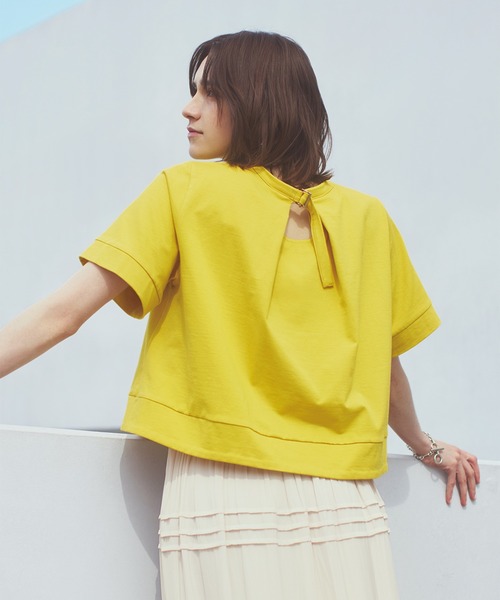 STRAWBERRY-FIELDS(ストロベリーフィールズ)の「ソフト天竺_バックシャンTシャツ(Tシャツ/カットソー・レディース・ブラック/イエロー/ホワイト/ブルー/グレー/ピンク系その他/ローズ・2)」の5枚目の写真