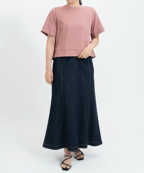 STRAWBERRY-FIELDS(ストロベリーフィールズ)の「ソフト天竺_バックシャンTシャツ(Tシャツ/カットソー・レディース・ブラック/イエロー/ホワイト/ブルー/グレー/ピンク系その他/ローズ・2)」の11枚目の写真