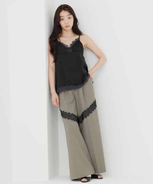 SENEE(セニー)の「lace docking wide pants(レースドッキングワイドパンツ)(スラックス・レディース・グレー/ブラック/ベージュ・MEDIUM/SMALL)」の20枚目の写真