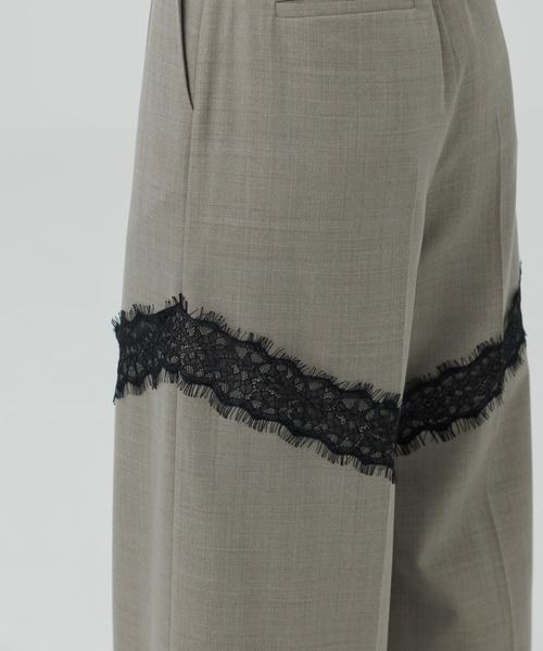SENEE(セニー)の「lace docking wide pants(レースドッキングワイドパンツ)(スラックス・レディース・グレー/ブラック/ベージュ・MEDIUM/SMALL)」の16枚目の写真