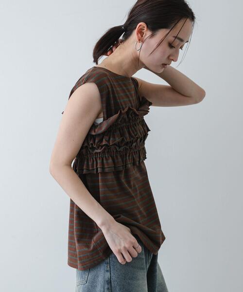 SENSE OF PLACE by URBAN RESEARCH(センスオブプレイスバイアーバンリサーチ)の「ボーダーカットビスチェセット(Tシャツ/カットソー・レディース・ブラック系その他/ブラウン系その他/ホワイト系その他・ONE)」の16枚目の写真