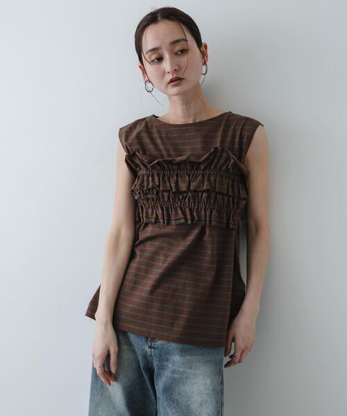 SENSE OF PLACE by URBAN RESEARCH(センスオブプレイスバイアーバンリサーチ)の「ボーダーカットビスチェセット(Tシャツ/カットソー・レディース・ブラック系その他/ブラウン系その他/ホワイト系その他・ONE)」の18枚目の写真