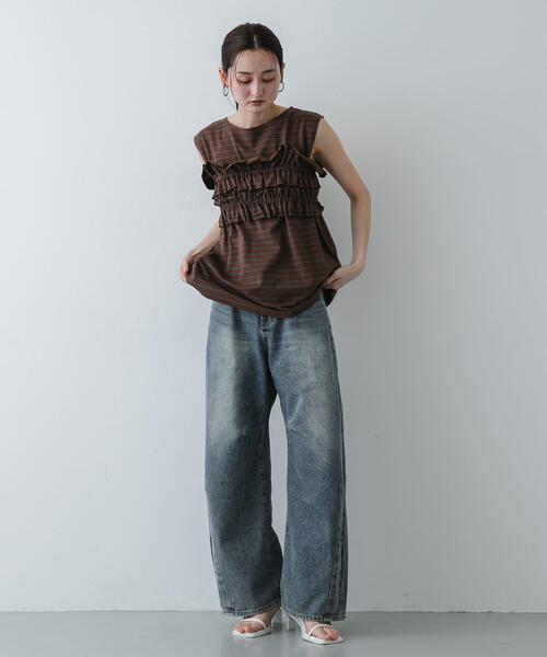 SENSE OF PLACE by URBAN RESEARCH(センスオブプレイスバイアーバンリサーチ)の「ボーダーカットビスチェセット(Tシャツ/カットソー・レディース・ブラック系その他/ブラウン系その他/ホワイト系その他・ONE)」の20枚目の写真