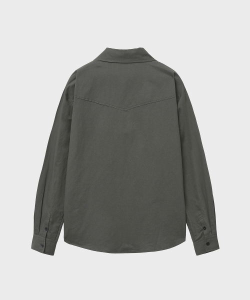 NOIRER(ノイア)の「リネンコットンルーズフィットワークシャツ(グレイシーカキ)(シャツ/ブラウス・メンズ・その他・48/50/52)」の3枚目の写真