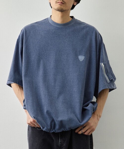 is-ness(イズネス)の「【is-ness】Arm Pocket Balloon T-Shirt(Tシャツ/カットソー・メンズ・グリーン/ダークグレー/ブルー/ブラック・L/M)」の6枚目の写真