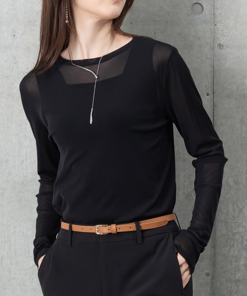 MAISONCOMFY (メゾンコンフィ)の「【ほんのり透け感のあるシアーカットソー】1枚でもレイヤードでも「サマ」になる優秀アイテム(Tシャツ/カットソー・レディース・ブラック/サックスブルー/ホワイト・FREE)」の17枚目の写真