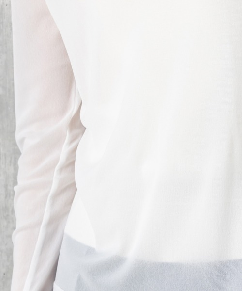 MAISONCOMFY (メゾンコンフィ)の「【ほんのり透け感のあるシアーカットソー】1枚でもレイヤードでも「サマ」になる優秀アイテム(Tシャツ/カットソー・レディース・ブラック/サックスブルー/ホワイト・FREE)」の16枚目の写真
