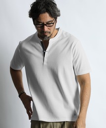 The DUFFER of ST.GEORGE（ザダファーオブセントジョージ）の「'COOLFIBER' PLATING V-NECK OPEN COLLAR TEE：吸水速乾・防シワ クールファイバー Vネック オープンカラー スキッパーTシャツ（Tシャツ/カットソー）」